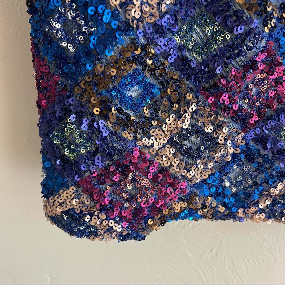 Rachel Comey Carissa Dress Colorful Sequin Mini V Neck Shift Party 2 - Picture 6 of 12